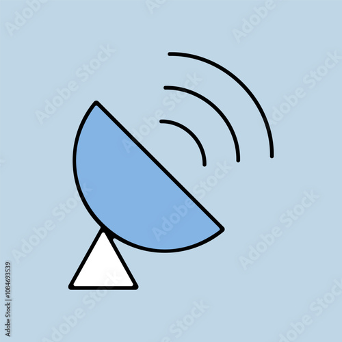 Sputnik antenna vector icon. Navigation sign