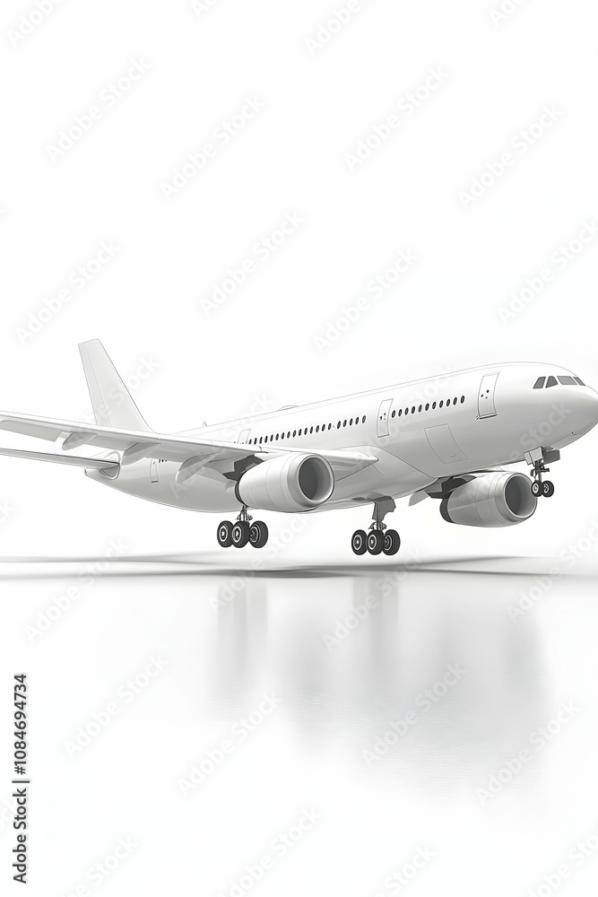 White Airplane 3D Render White Airplane 3D Render