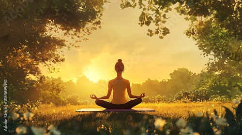 Woman Practicing Yoga in Nature