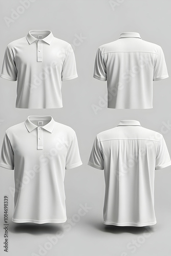 White Polo Shirt Mockup - 3D Illustration