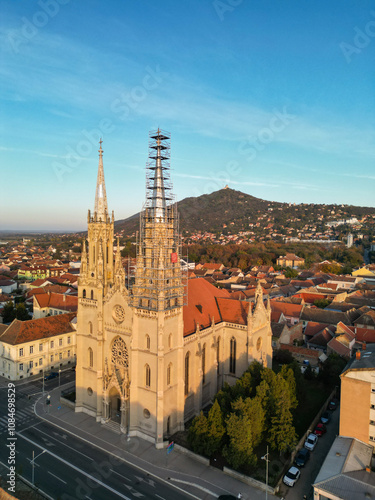 European City Vrsac in Serbia - Aerial View from Drone photo