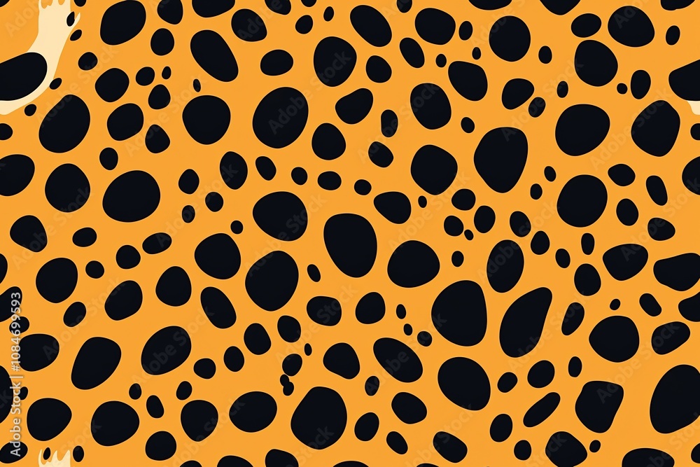 Bold Leopard Print Pattern on Vibrant Orange Background Bold Leopard Print Pattern on Vibrant Orange Background