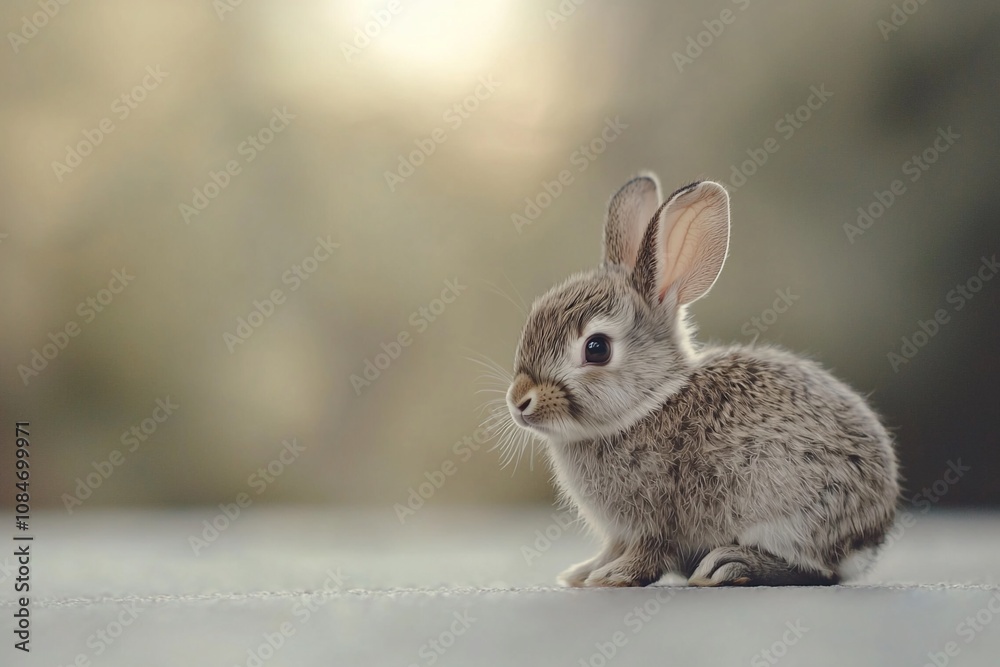 Obraz premium Adorable Young Rabbit in Soft Natural Light
