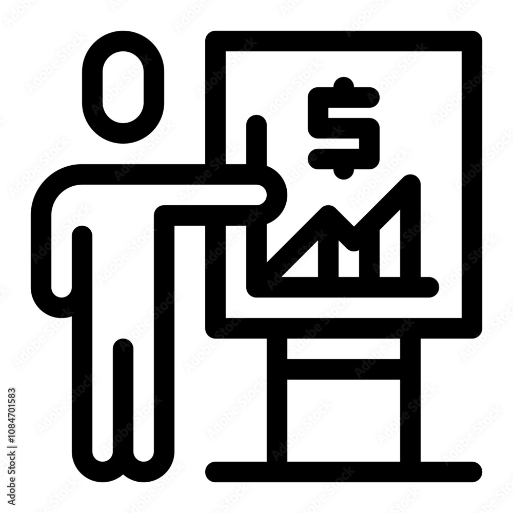 Presentation icon. Business proposal, project, business launch. Vector illustration Presentation icon. Business proposal, project, business launch. Vector illustration