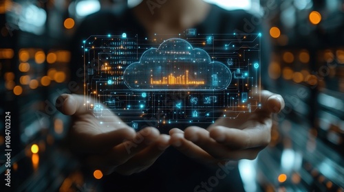 saas software as a service concept businessman show virtual screen of saas icons for software services on cloud system internet and networking technolog