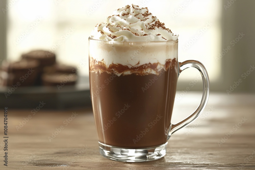 Indulgent Hot Chocolate Topped with Whipped Cream Indulgent Hot Chocolate Topped with Whipped Cream
