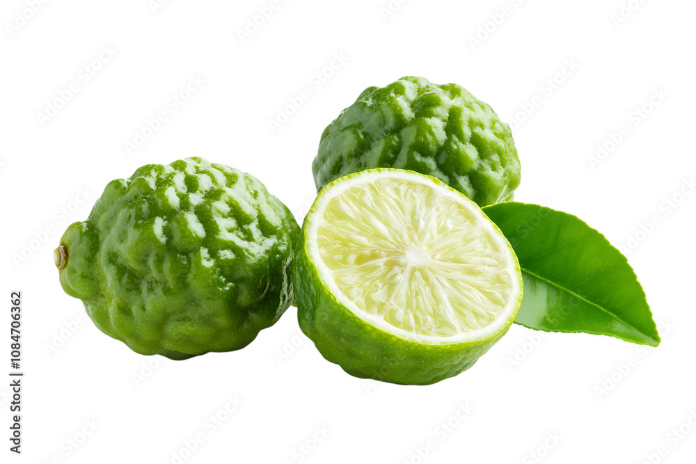 Fresh Bergamot fruit with leaf isolated png on a transparent background Fresh Bergamot fruit with leaf isolated png on a transparent background