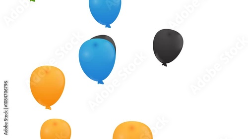 Airr balloons flying on plain background for new year celebration. photo