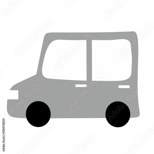 simple vector illustration of a car in a minimalistic style