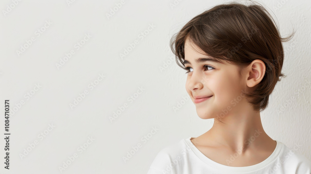 A charming Hispanic girl in a white Tshirt relaxes with a confident smile, showcasing her natural beauty and warmth. A charming Hispanic girl in a white Tshirt relaxes with a confident smile, showcasing her natural beauty and warmth.