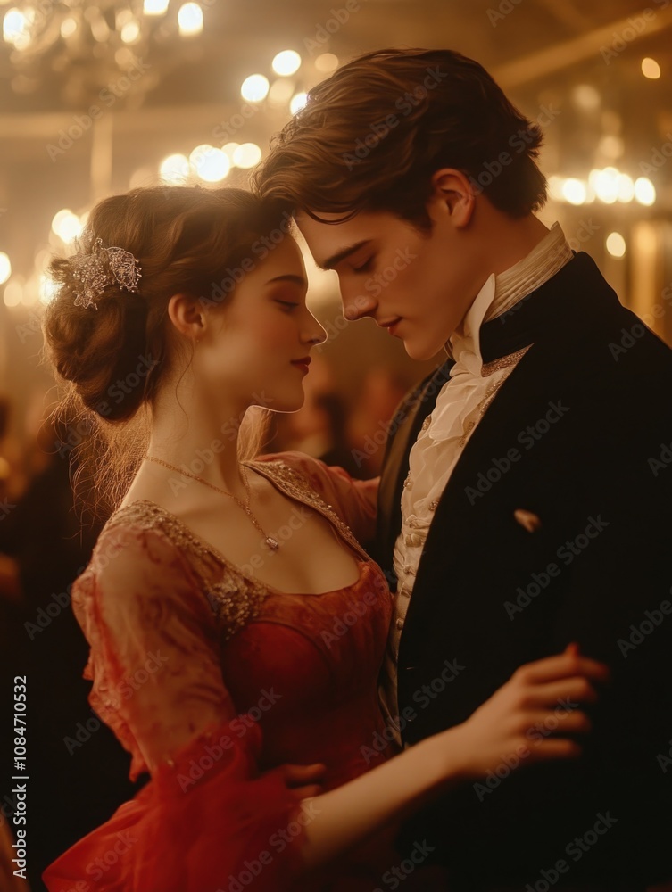 Elegant Couple Dancing at a Ballroom Elegant Couple Dancing at a Ballroom