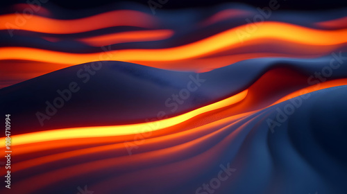 Abstract Background with Glowing Orange Lines