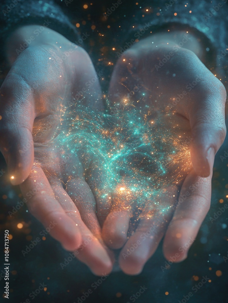 Fototapeta premium Mystical Energy Orb in Hands