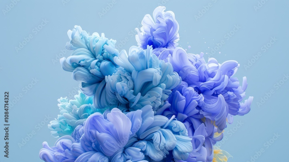 Wallpaper Abstract background showing blue organic shapes forming on a light blue background Wallpaper Abstract background showing blue organic shapes forming on a light blue background