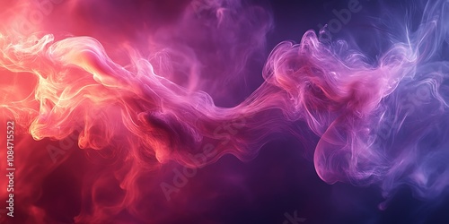 Abstract swirling red and purple smoke.