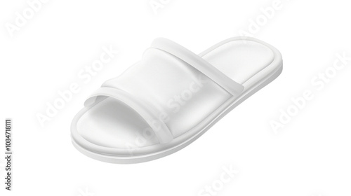 White home slipper on white transparent background
 photo