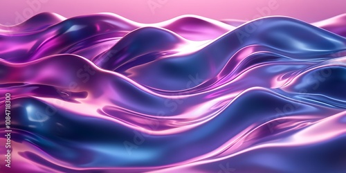 Wallpaper Mural Abstract pink and blue liquid waves, flowing metallic texture background. Torontodigital.ca