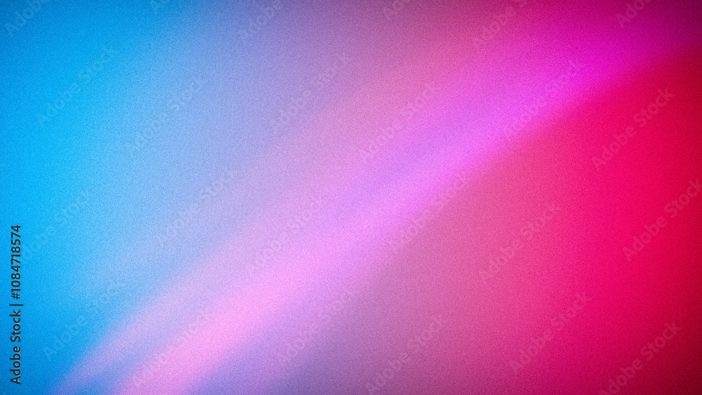Fototapeta premium Vibrant 4K gradient background blending blue, pink, and purple hues with a soft, grainy texture, creating a dynamic and colorful wave pattern