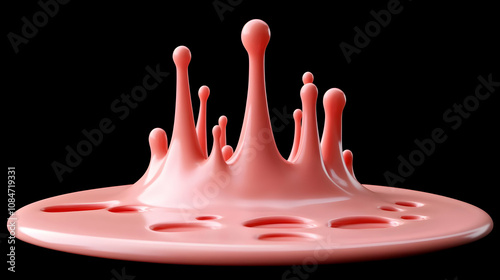 Pink Liquid Splash 3D Illustration