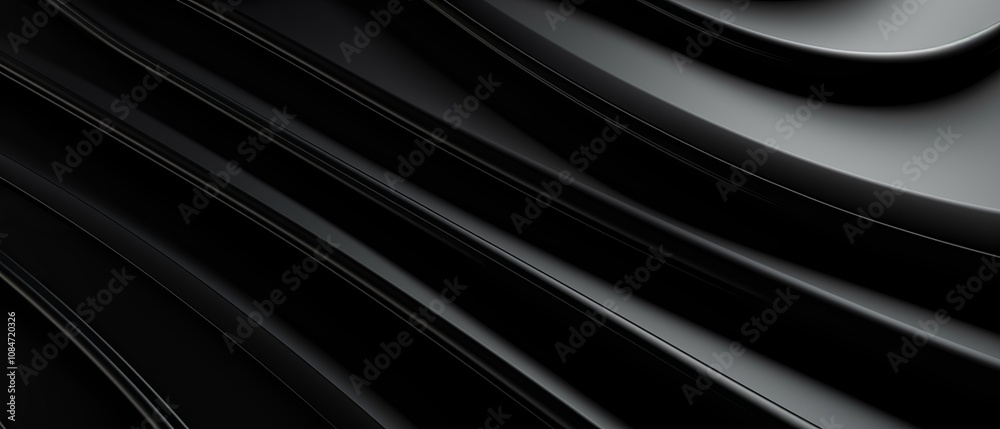 Wallpaper Black metallic shapes are forming an abstract wavy surface Wallpaper Black metallic shapes are forming an abstract wavy surface