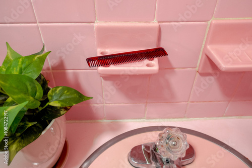 Pink bathroom sink