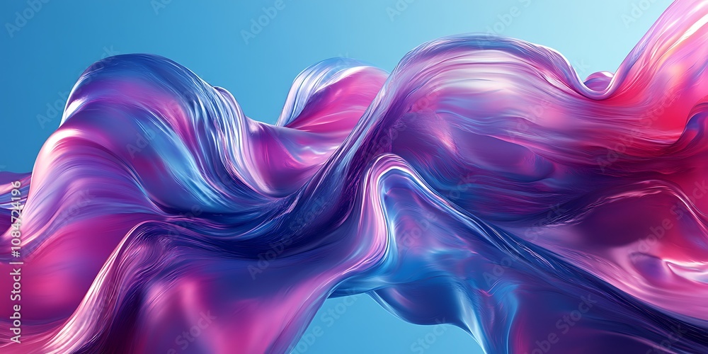 Obraz premium Abstract flowing shapes in vibrant colors.