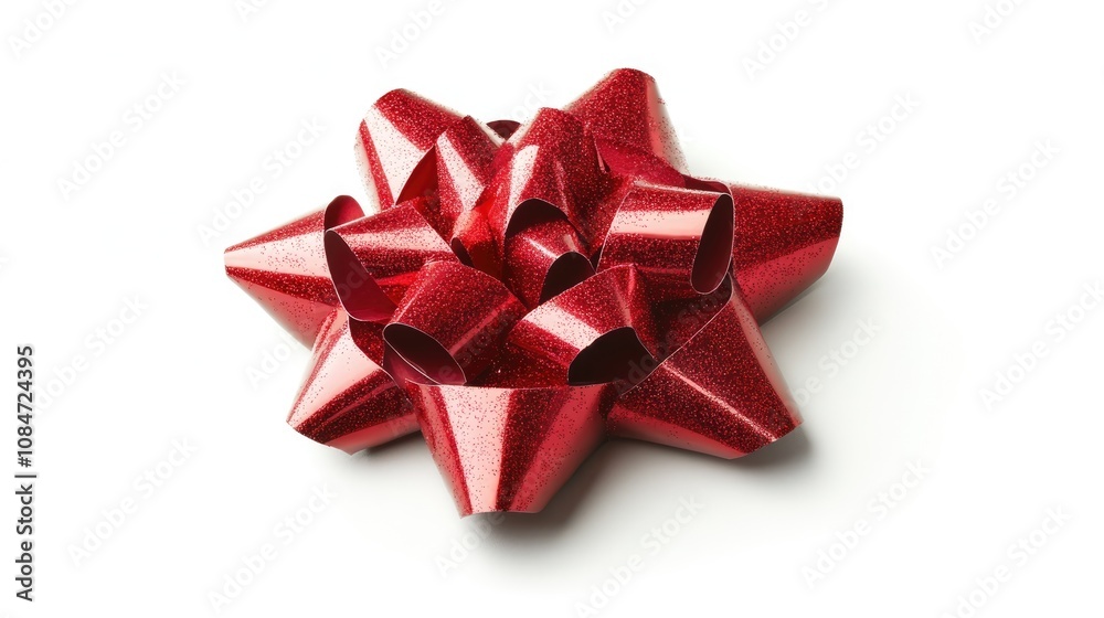 Shiny Red Gift Bow for Celebrations and Occasions Shiny Red Gift Bow for Celebrations and Occasions