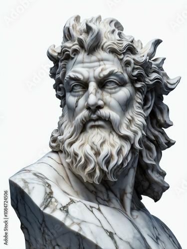 charybdis marble statue isolated on white background