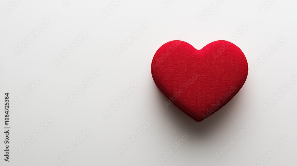 Obraz premium Red Heart Box on White Background