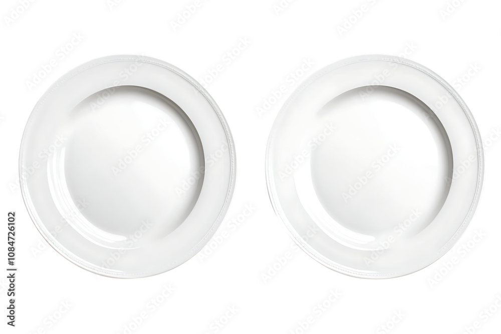 Set of white plate isolated png on a transparent background Set of white plate isolated png on a transparent background