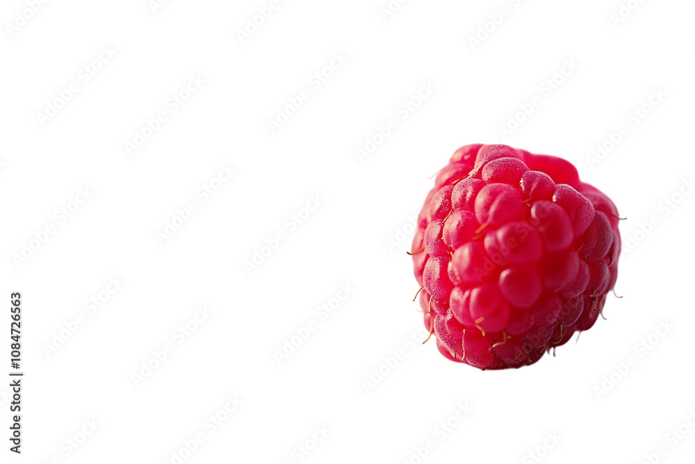 Solitary raspberry isolated png on a transparent background