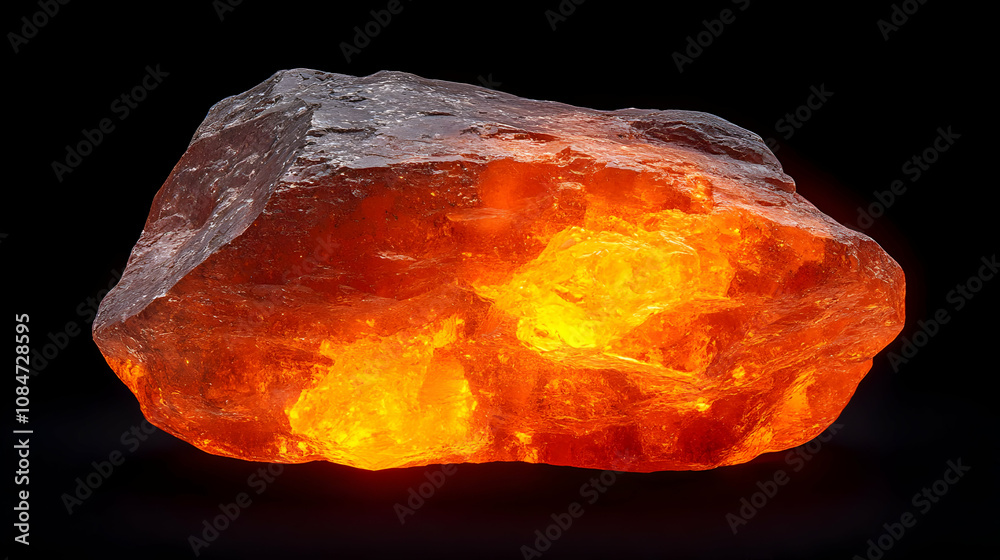 Glowing Red and Orange Crystal 3D Render Glowing Red and Orange Crystal 3D Render