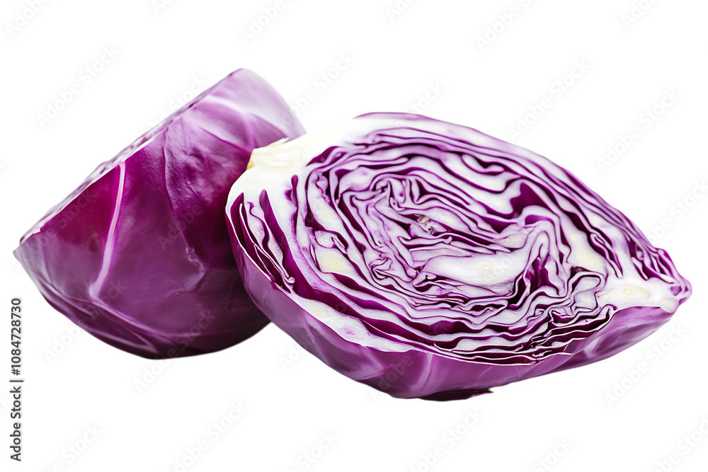 Sliced of red cabbage isolated on a white background Sliced of red cabbage isolated on a white background