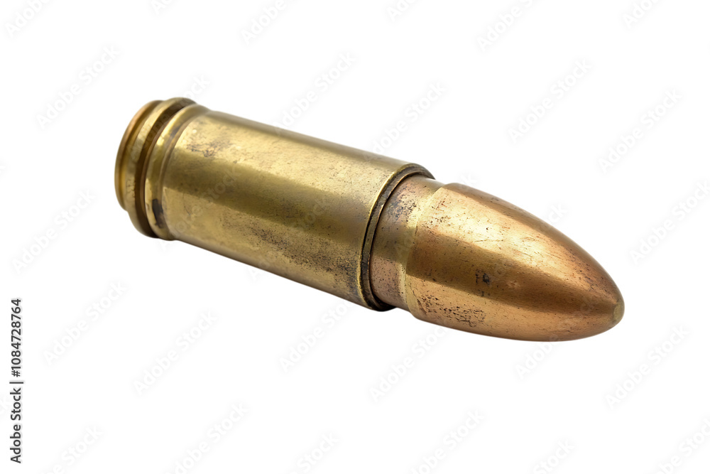 Old bullet isolated on a white background Old bullet isolated on a white background
