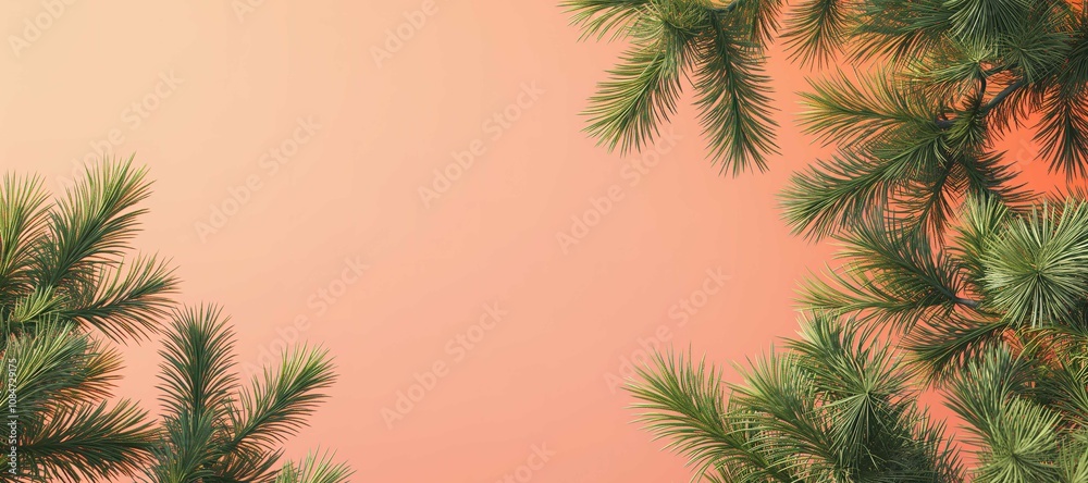 pine tree branches on peach background 12 pine tree branches on peach background 12