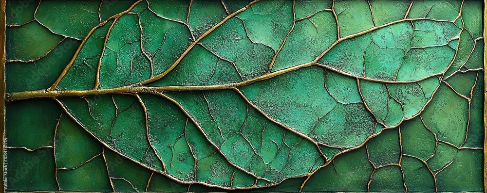 Artistic leaf design nature inspired textured wall art vibrant green palette close-up view eco-friendly concept Artistic leaf design nature inspired textured wall art vibrant green palette close-up view eco-friendly concept