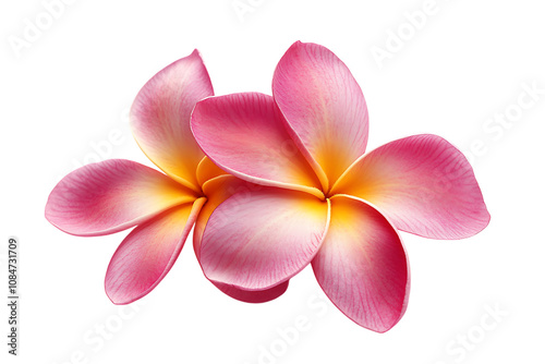 Tropical flowers frangipani (plumeria) isolated on a white background
