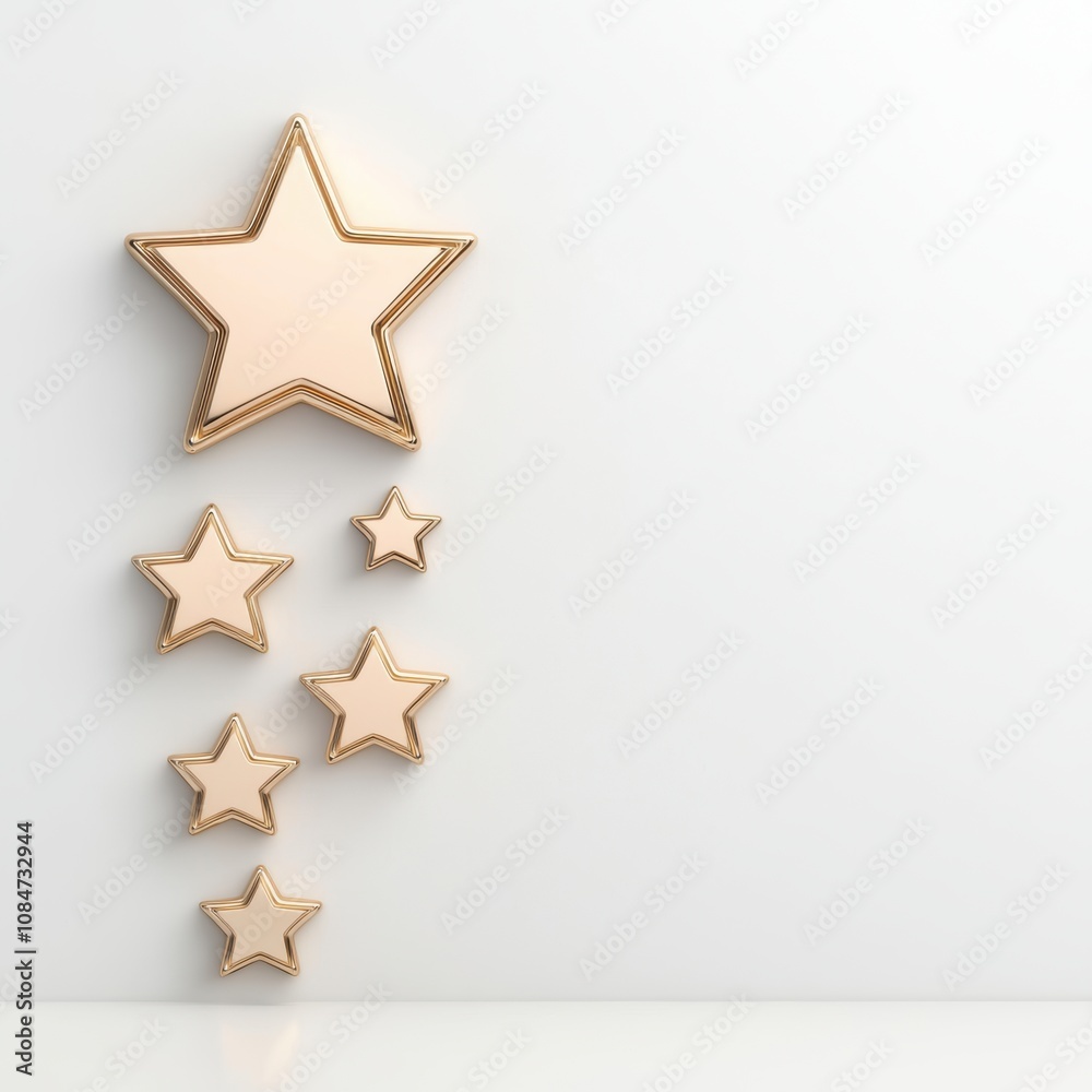 A decorative arrangement of gold and cream stars on a simple background, ideal for designs focusing on celebration, achievement, or products, Great for invitations, posters, or websites, A decorative arrangement of gold and cream stars on a simple background, ideal for designs focusing on celebration, achievement, or products, Great for invitations, posters, or websites,