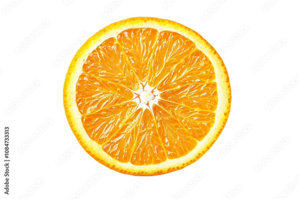 Slice orange fruit isolated on a white background Slice orange fruit isolated on a white background
