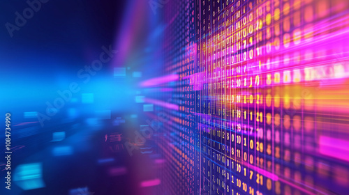 Wallpaper Mural Colorful Infographic Visualization of Number Patterns with Copy Space Torontodigital.ca