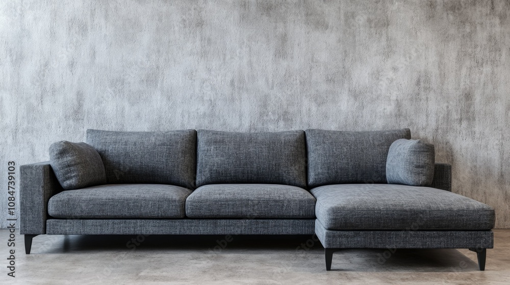 Modern Gray Sofa with Cushions Modern Gray Sofa with Cushions
