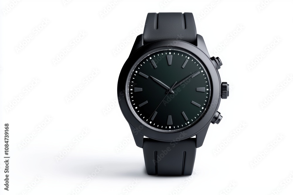 A sleek black wristwatch with a minimalist design, showcasing a dark dial and rubber strap, Ideal for fashion shoots, product advertisements, or lifestyle blogs focused on modern accessories, A sleek black wristwatch with a minimalist design, showcasing a dark dial and rubber strap, Ideal for fashion shoots, product advertisements, or lifestyle blogs focused on modern accessories,