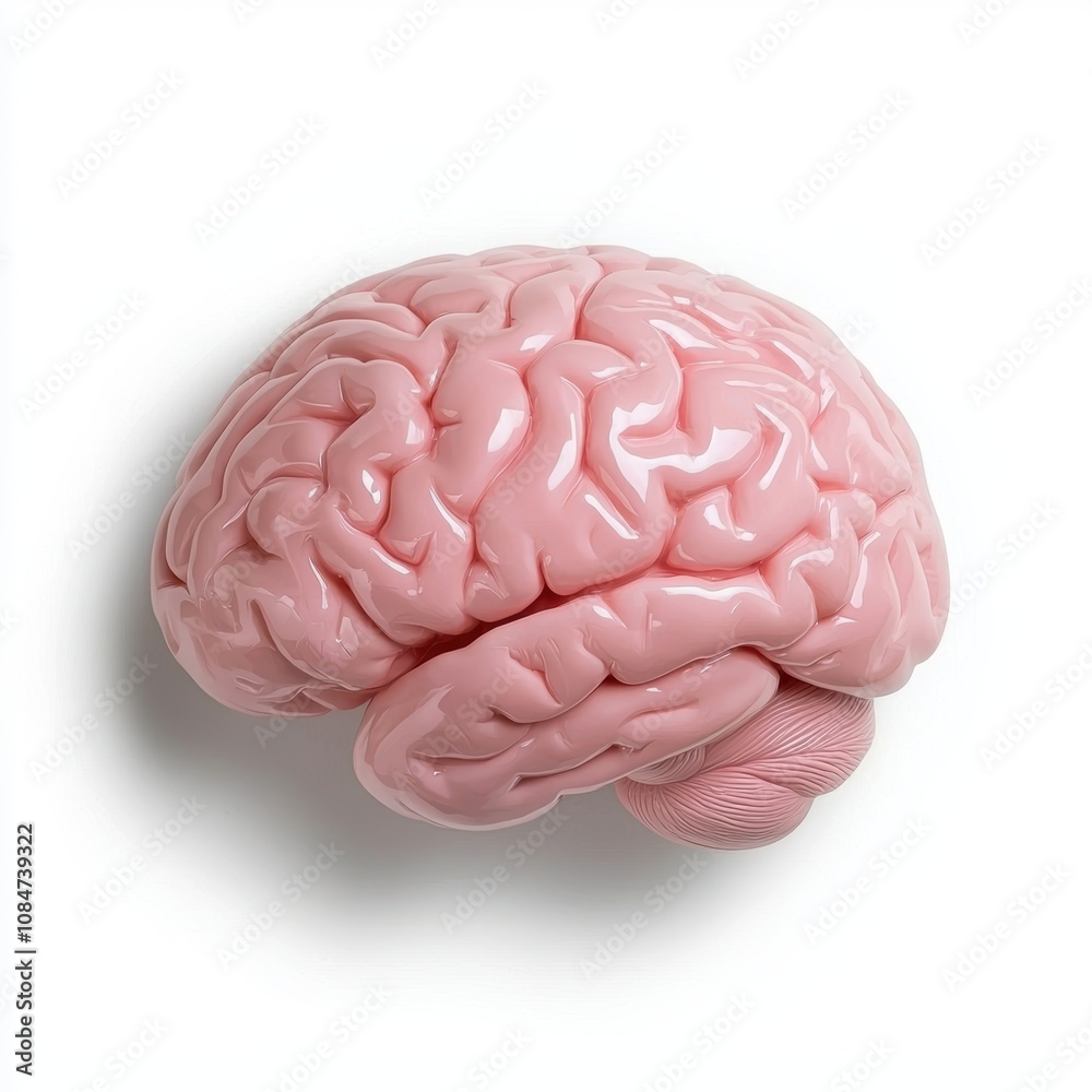 A detailed anatomical model of a human brain, showcasing its complex structure, Ideal for educational materials, medical illustrations, and neuroscience presentations, A detailed anatomical model of a human brain, showcasing its complex structure, Ideal for educational materials, medical illustrations, and neuroscience presentations,