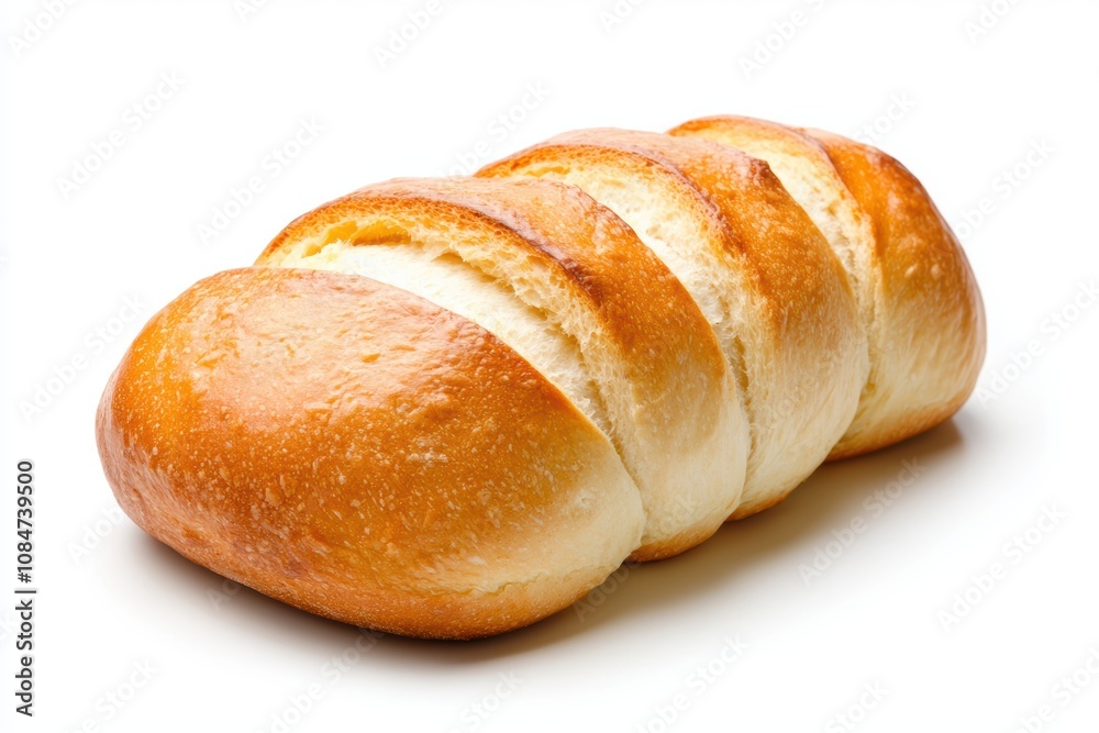 Freshly baked bread loaf with golden crust, elegantly sliced to showcase its soft, fluffy interior, Ideal for culinary blogs, recipe books, or food advertisements, Freshly baked bread loaf with golden crust, elegantly sliced to showcase its soft, fluffy interior, Ideal for culinary blogs, recipe books, or food advertisements,