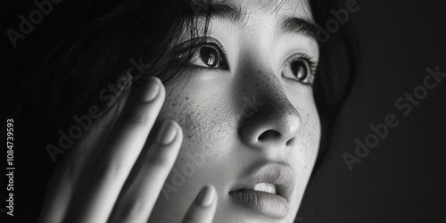 Contemplative Portrait of a Woman with Digital Manipulation