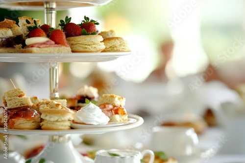 Delicious Afternoon Tea Party Treats on a Three-Tiered Stand