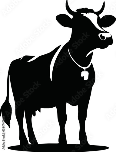 Cow Logo. Cow farm product logo design vector. Vintage Cattle Angus Beef logo