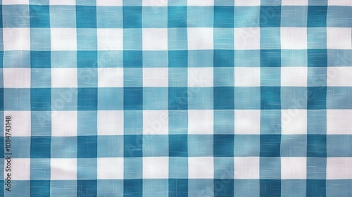 Light blue gingham pattern tablecloth blackboard.