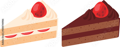 ショートケーキ　チョコレートケーキ　苺