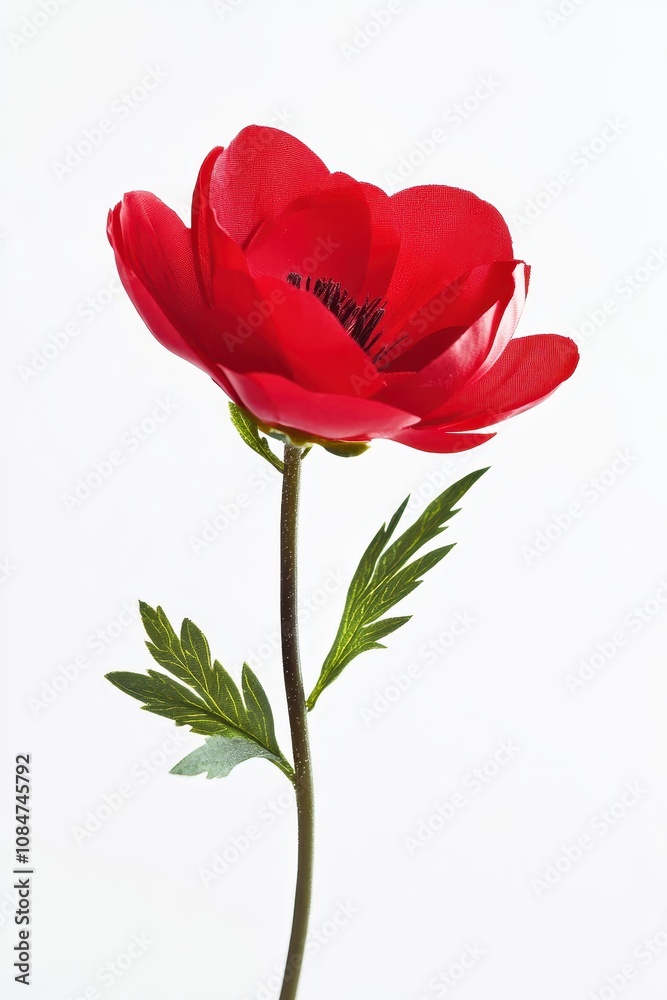 Christmas flower in full bloom, isolated on a pristine white background, perfect for holiday decor and festive designs.